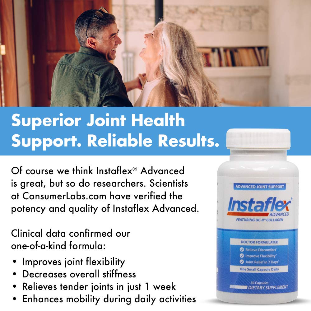 Instaflex Advanced Joint Support Supplement - Turmeric, Resveratrol, Boswellia Serrata Extract, BioPerine, UC-II Collagen- 30 Count