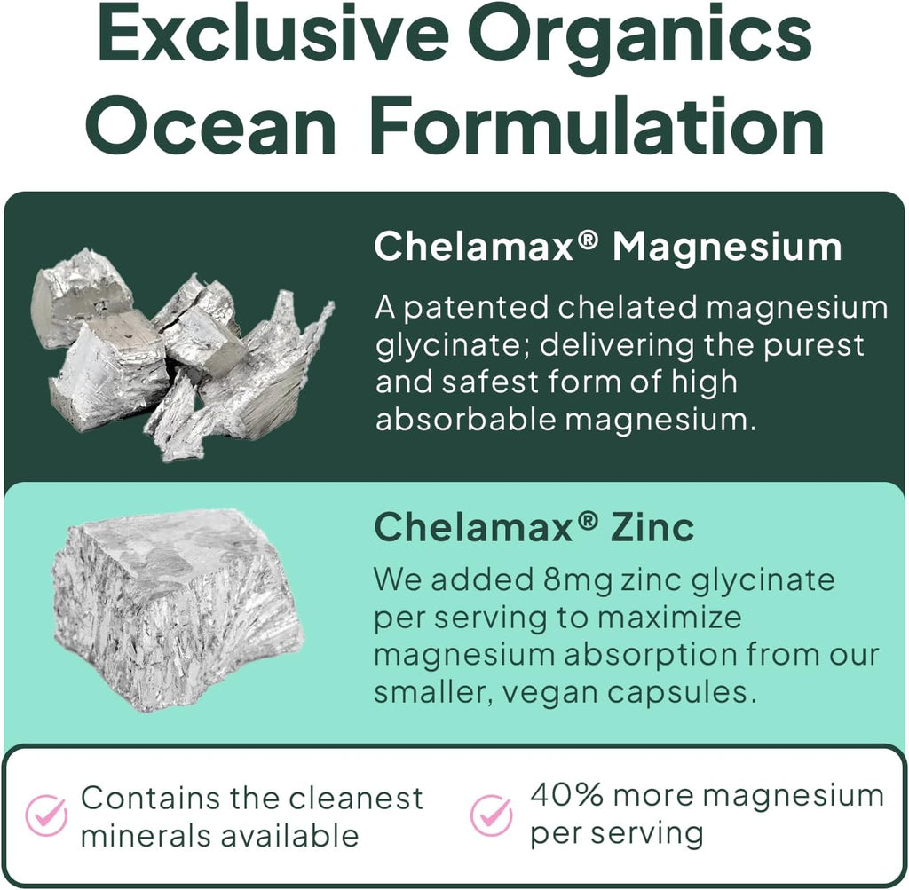 Organics Ocean Pure Magnesium Glycinate Low Dose Zinc Chelated