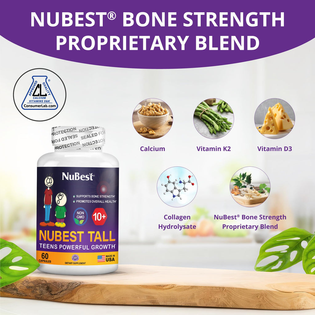 Nubest tall 10+ powerful growth support for teens 60 capsules