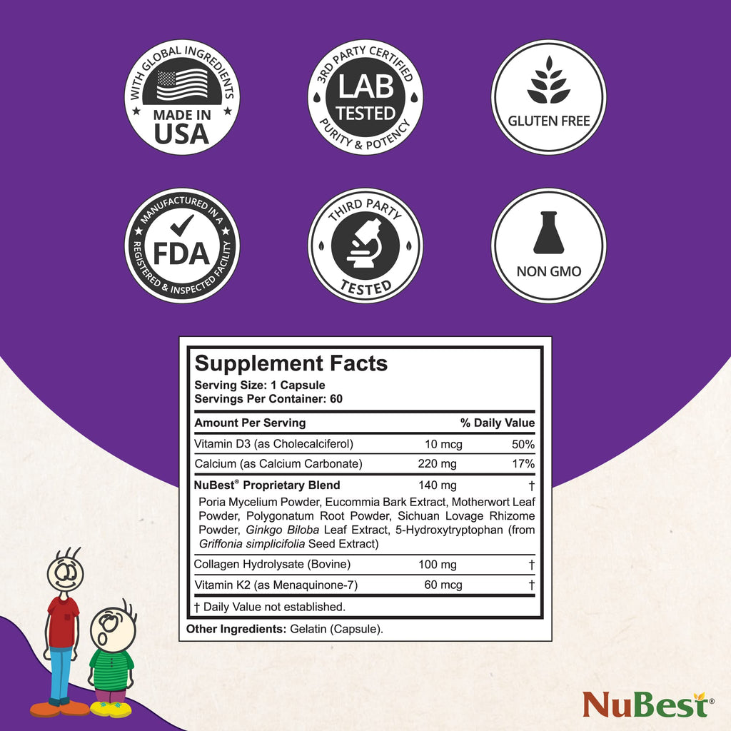 Nubest tall 10+ powerful growth support for teens 60 capsules