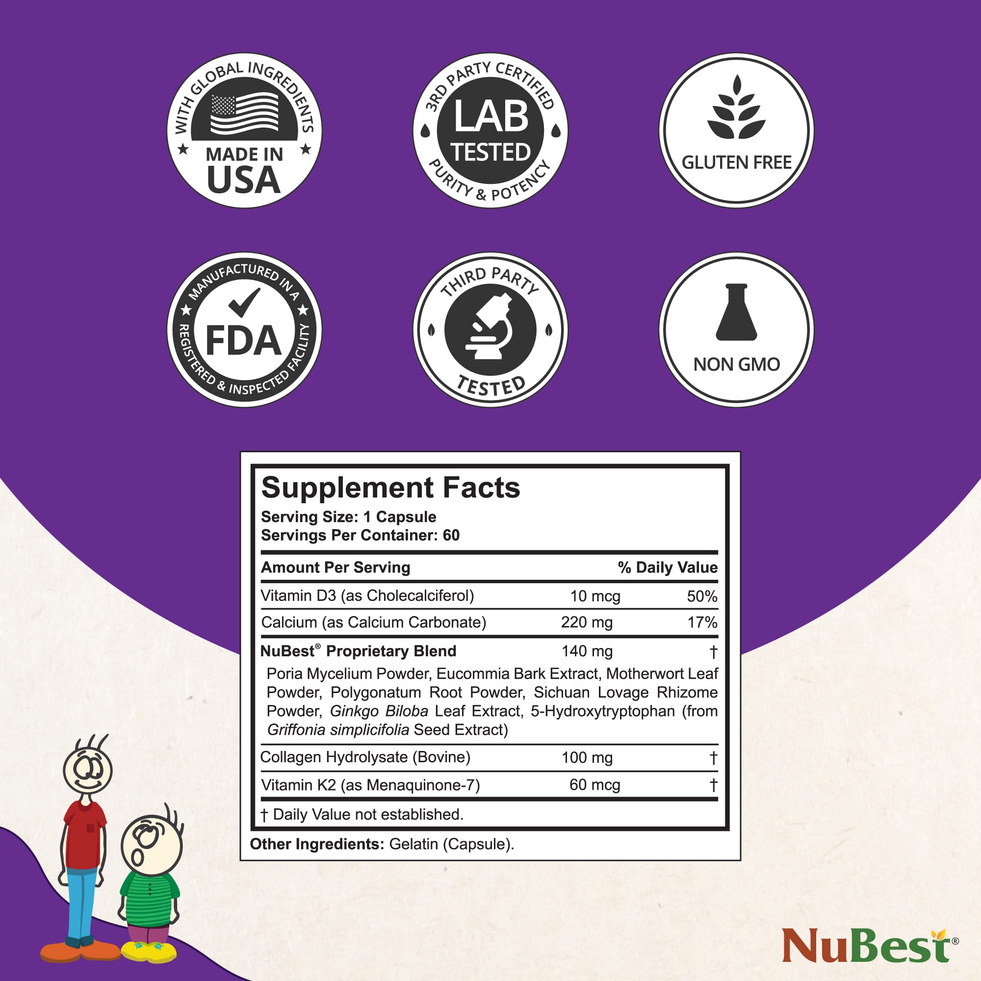 Nubest tall 10+ powerful growth support for teens 60 capsules