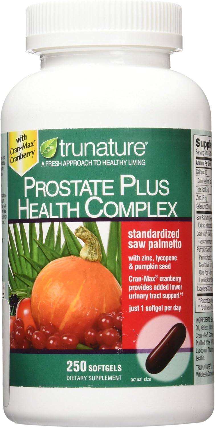 TruNature Prostate Plus Health Complex – Saw Palmetto, Zinc & Lycopene | 250 Softgels