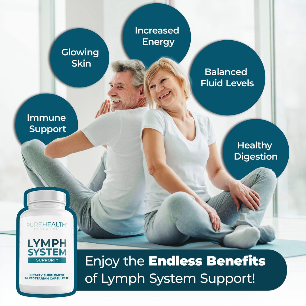 PureHealth Research Lymph System Support (60 Capsules) for Healthy Lymphatic Drainage
