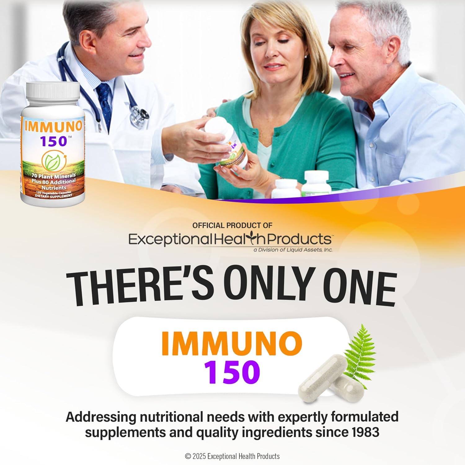 Immuno150 Immune Support Supplement, 150 Vegetable Capsules - Immunity Boost Packed with 70 Trace Minerals, 13 Essential Vitamins, Antioxidants, Herbs & Amino Acids - Immune System Booster for Adults