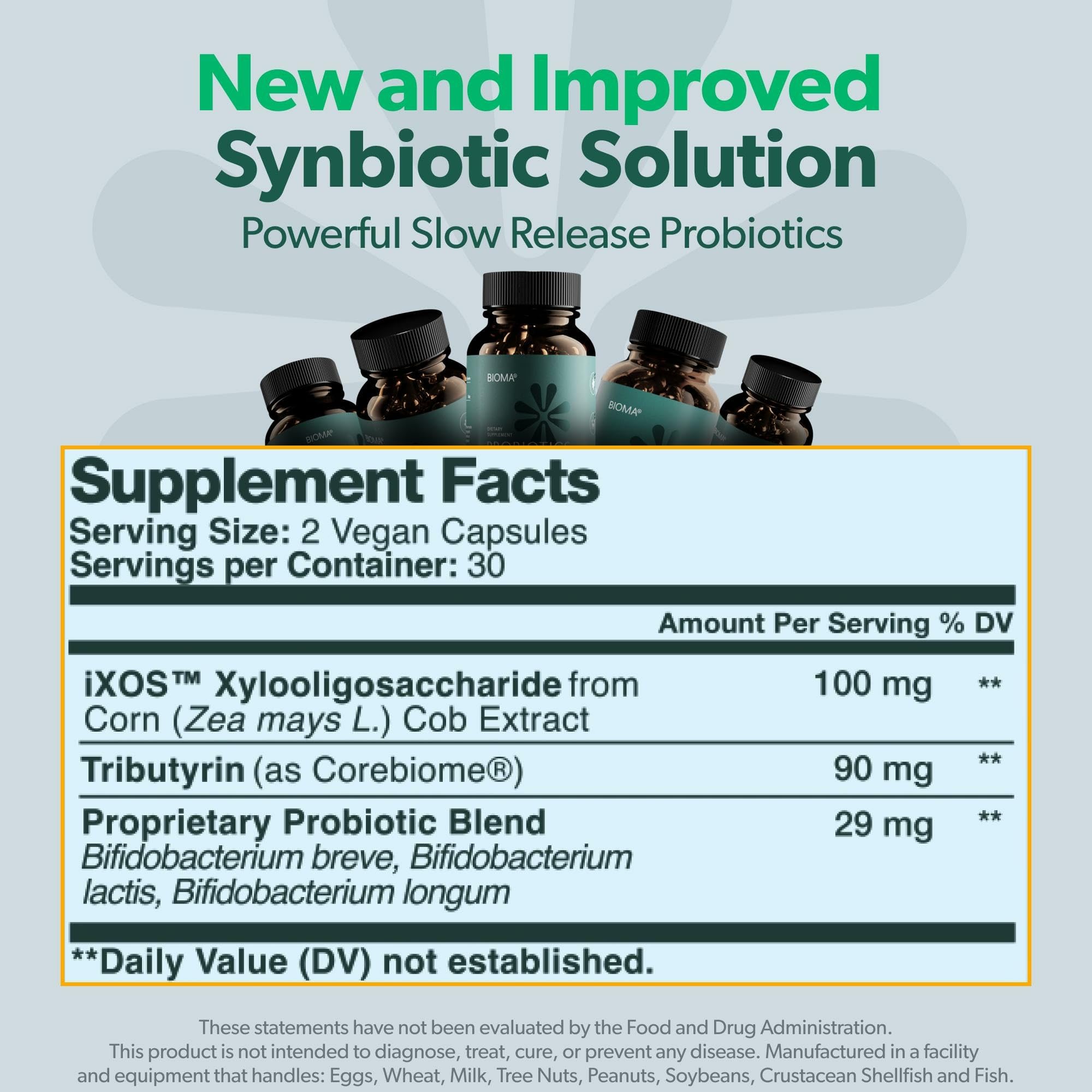 BIOMA Probiotics Digestive Health Gut Support for Men & Women 60 Capsules