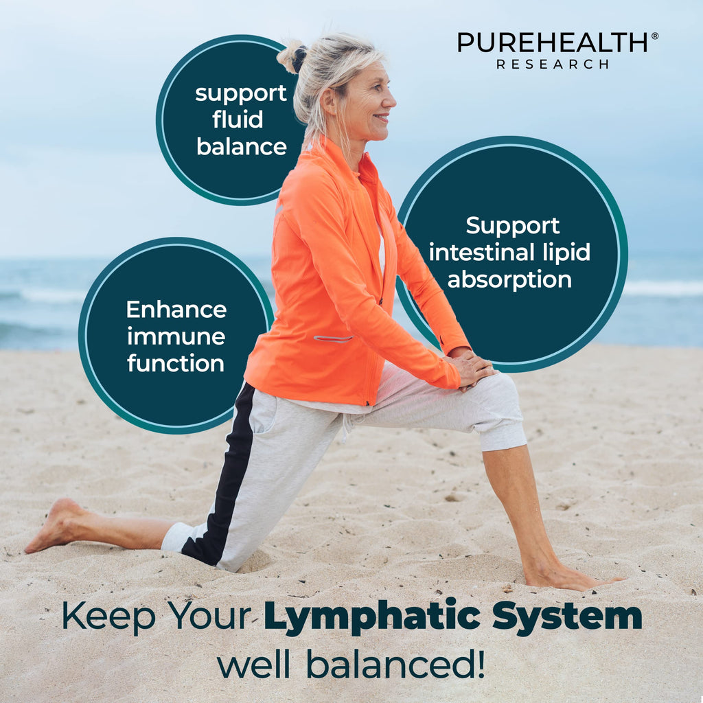 PureHealth Research Lymph System Support (60 Capsules) for Healthy Lymphatic Drainage