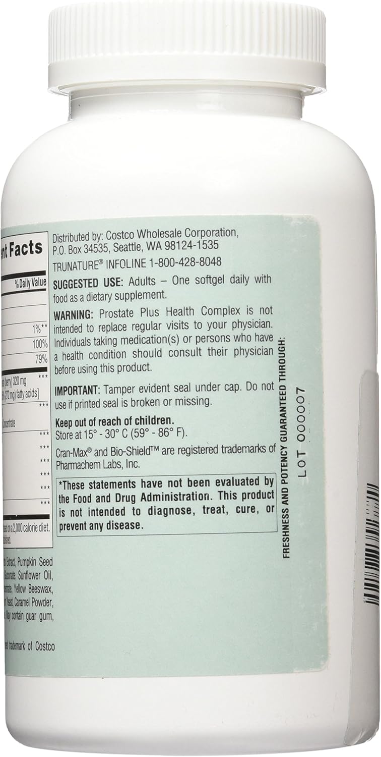 TruNature Prostate Plus Health Complex – Saw Palmetto, Zinc & Lycopene | 250 Softgels