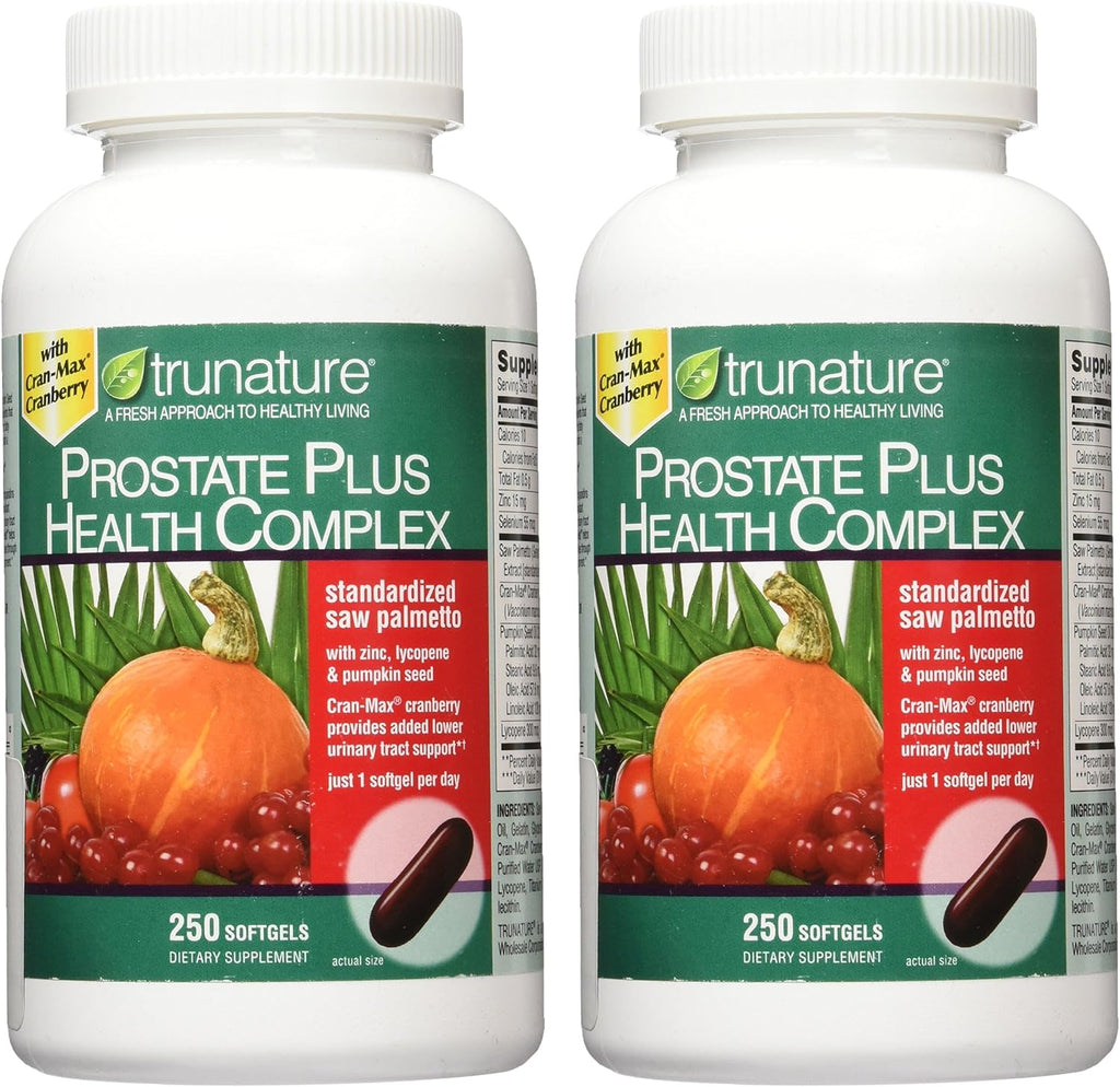 TruNature Prostate Plus Health Complex – Saw Palmetto, Zinc & Lycopene | 250 Softgels