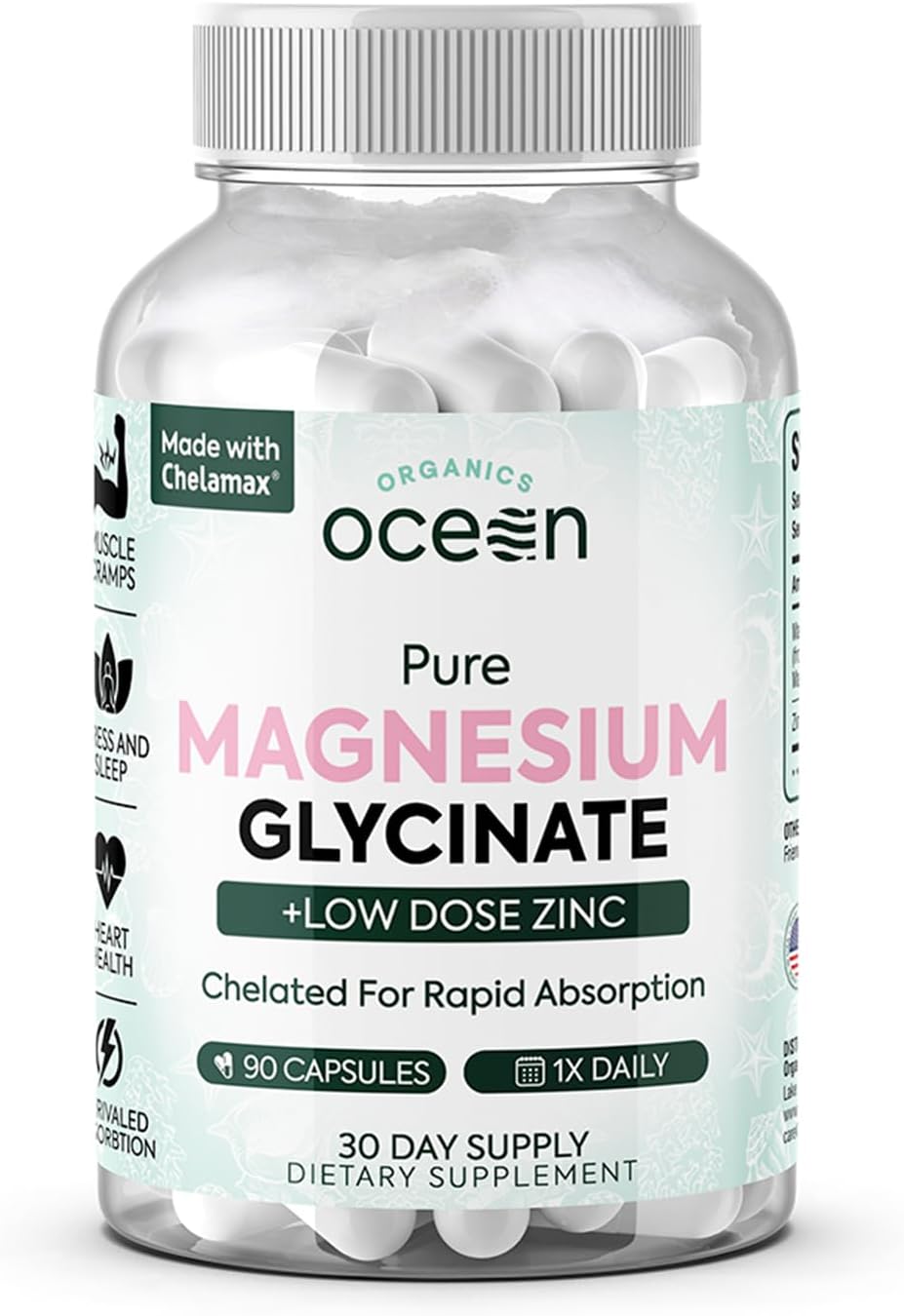 Organics Ocean Pure Magnesium Glycinate Low Dose Zinc Chelated